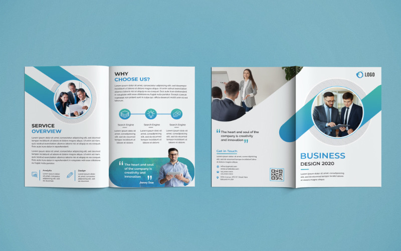 Bifold broschyrdesign - mall för företagsidentitet