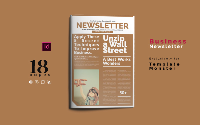 Download Фирменный стиль "Business Newsletter  #01" / Business Newsletter  #01 - Фирменный стиль на тему графика a4,newsletter,business,corporate,company,magazine,bifold,proposal,report,promotion,newspaper,flyer,brochure