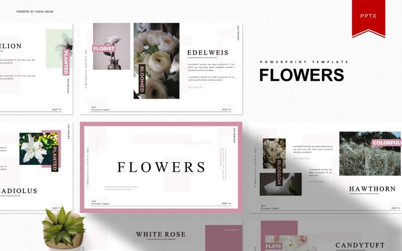 çiçekler | PowerPoint şablonu