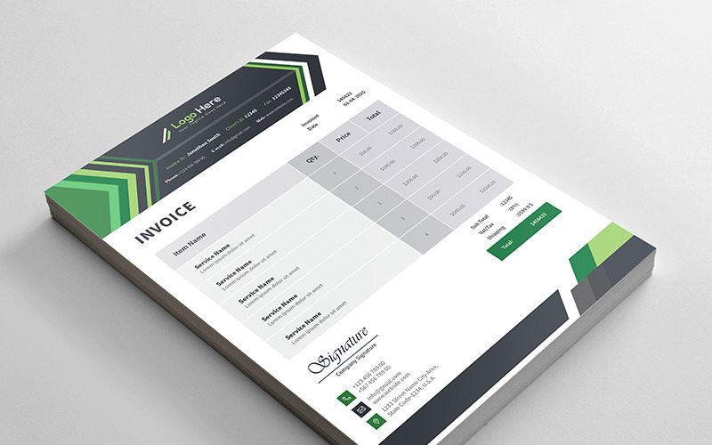 Download Фирменный стиль "Invoice - Corporate Identity Template" / Invoice - Corporate Identity Template - Фирменный стиль на тему графика invoice template design corporate color branding a4 print