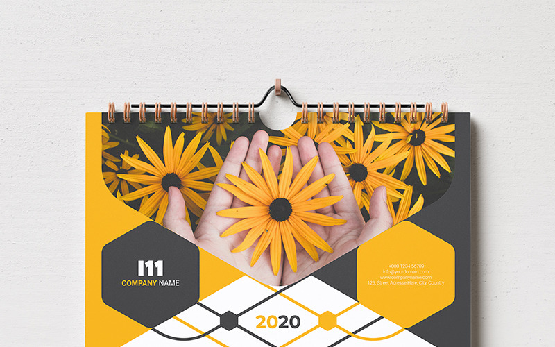 Kalendář 2020 s 5 barevnými styly - šablona Corporate Identity
