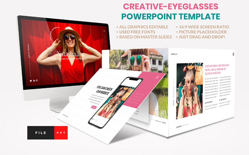 Moda - modelo de PowerPoint de óculos
