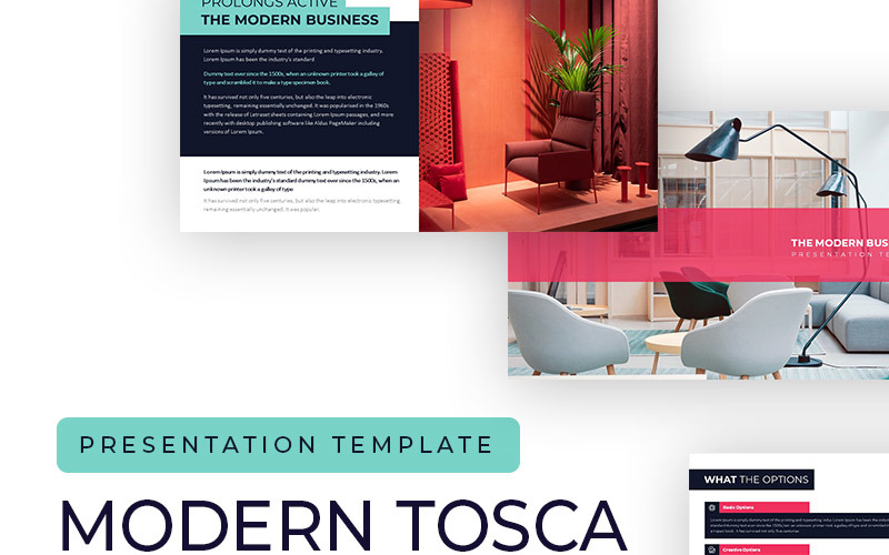 Modern Tosca Sunum PowerPoint şablonu