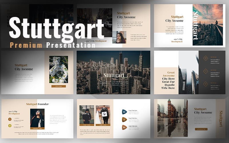 Stuttgart Creative PowerPoint sablon