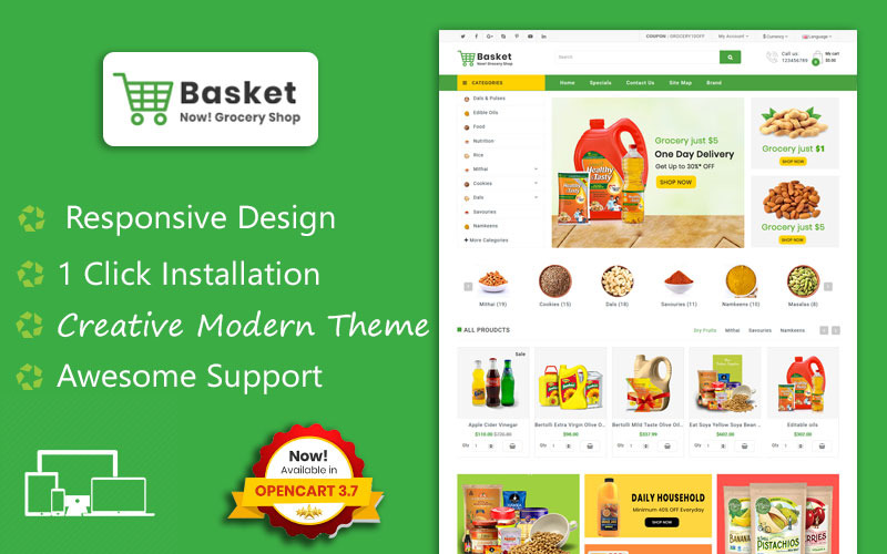 Basket Grocery OpenCart Template