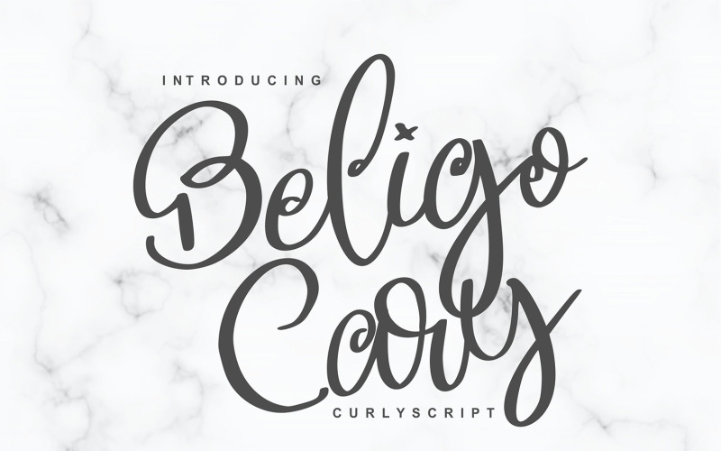 Beligo Cary | Göndör kurzív betűtípus