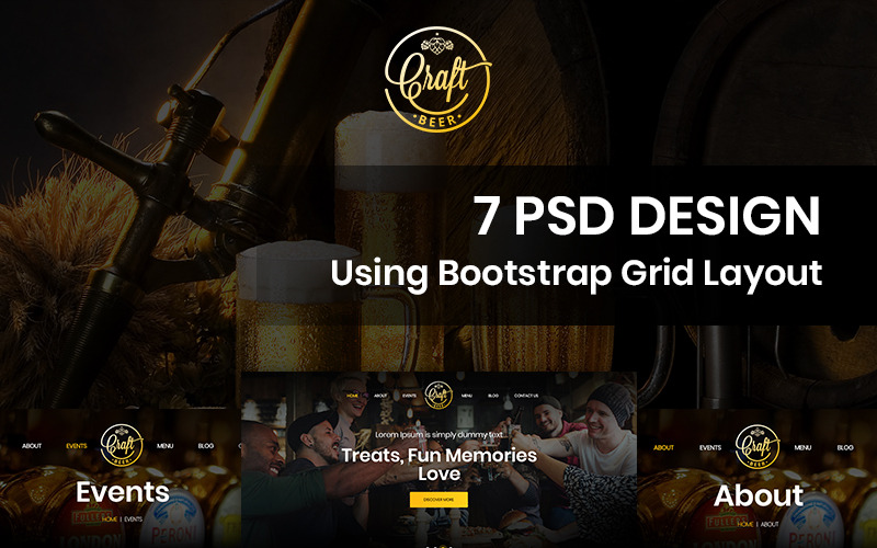 Bratl Beer - Modèle PSD de pub de bière