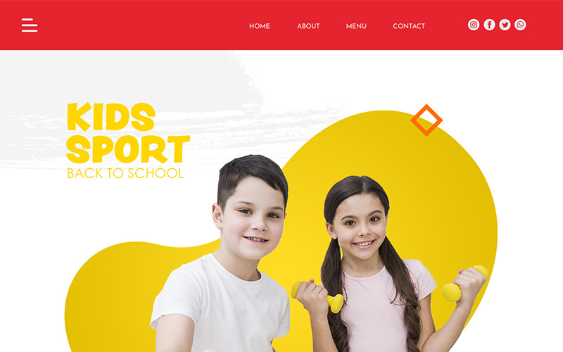 Download PSD шаблон "Children's sports school PSD Template" / Children's sports school PSD Template - PSD шаблон на тему графика 