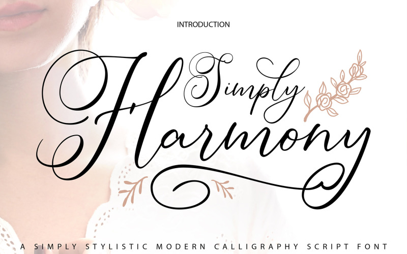 Einfach Harmonie | Eine einfach stilistische moderne kalligraphische Kursivschrift