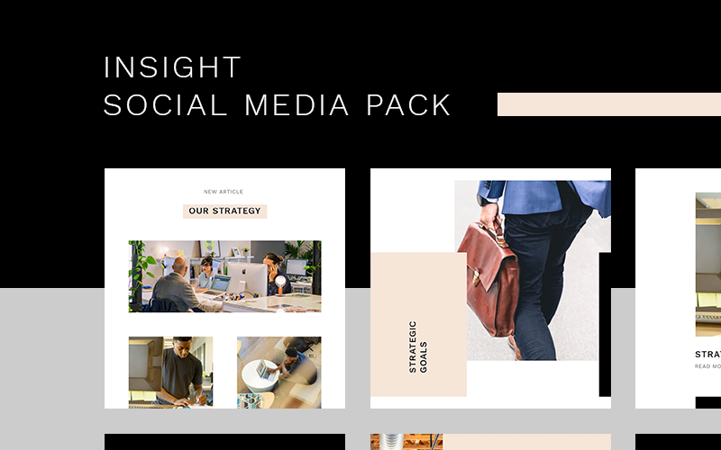 Modèle de médias sociaux Insight Instagram Pack