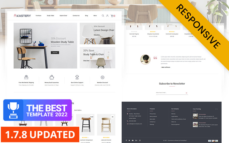 Kastery - Tema Responsivo de PrestaShop para Tienda de Madera