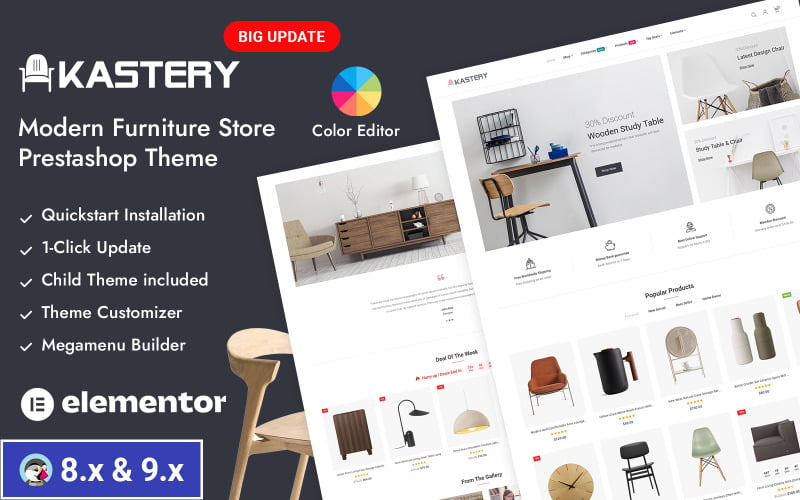 Kastery – PrestaShop Responsive Theme für ein Geschäft für Holzmöbel