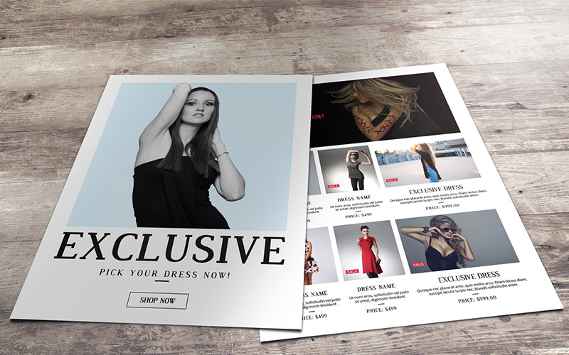 Download Фирменный стиль "Fashion Promo Flyer - Corporate Identity Template" / Fashion Promo Flyer - Corporate Identity Template - Фирменный стиль на тему графика clean creative editable fashion flyer minimal minimalist product display sell template