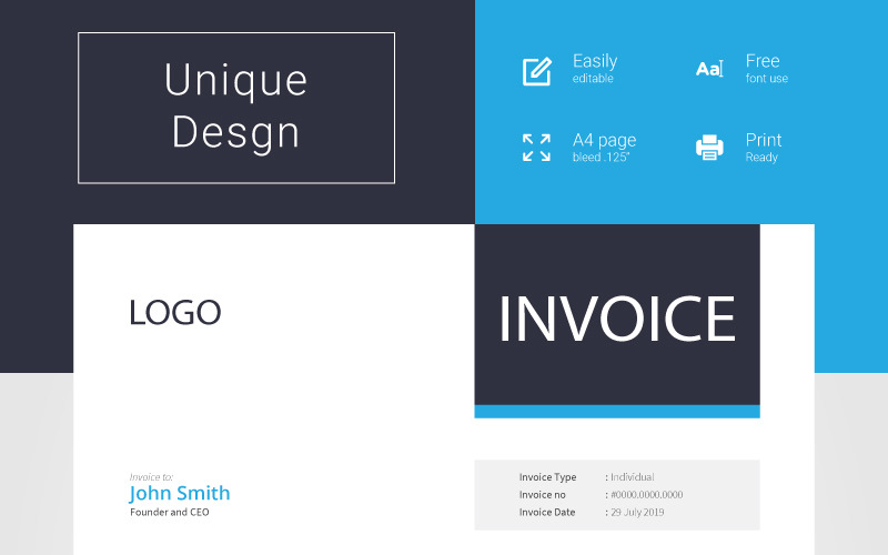 Download Фирменный стиль "INVOICE - Corporate Identity Template" / INVOICE - Corporate Identity Template - Фирменный стиль на тему графика invoice template branding minimalist resume flyer brochure letterhead design