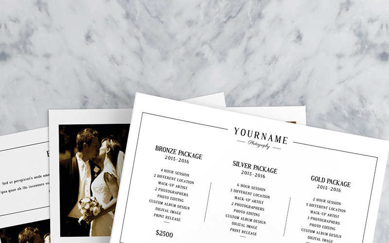 Download Фирменный стиль "Minimalist Wedding Photography Flyer v03 - Corporate Identity Template" / Minimalist Wedding Photography Flyer v03 - Corporate Identity Template - Фирменный стиль на тему графика advert advertisement bleed classic easy editable fresh and clean guideline guidelines mini price list session minimal minimalist pricing gude print