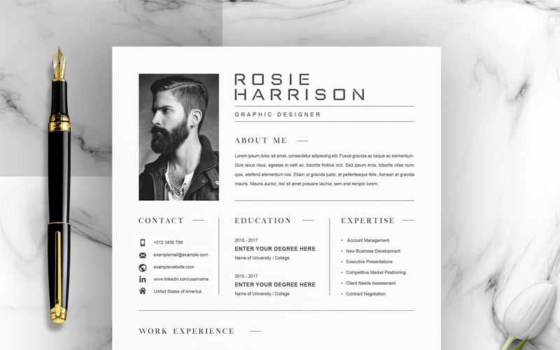 Modèle de CV Rosie