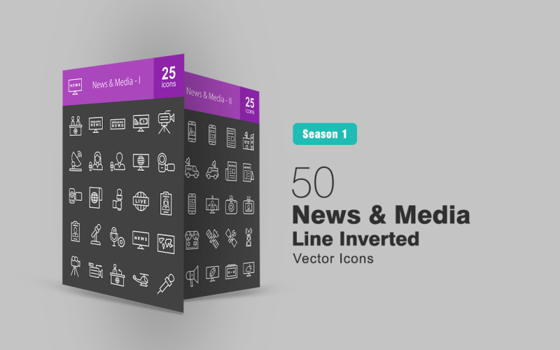 Download Набор иконок "50 News & Media Line Inverted Icon Set" / 50 News & Media Line Inverted Icon Set - Набор иконок на тему графика news,icon,media,anchors,tv,breaking,business,camera,dish,global,newspaper,interview,live,mic,helicopter,report,station,van,online,press