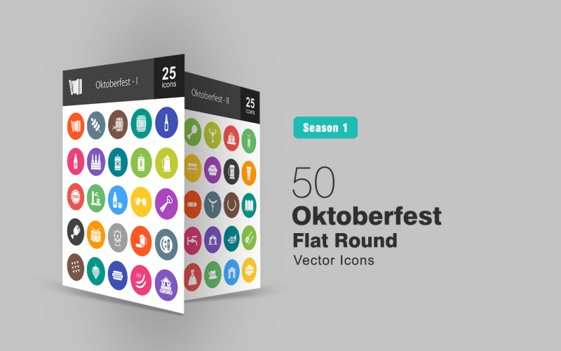 Download Набор иконок "50 Oktoberfest Flat Round Icon Set" / 50 Oktoberfest Flat Round Icon Set - Набор иконок на тему графика oktoberfest,icon,festival,beer,october,barley,barrel,accordion,bottle,can,mug,tap,toast,opener,ham,drum,dress,food,violin,hot