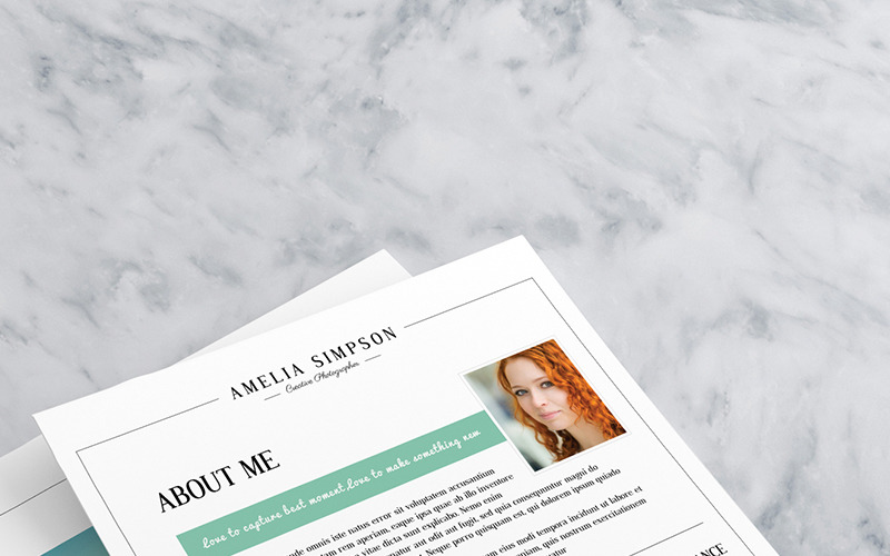 Download Фирменный стиль "Photographer About Me Page - Corporate Identity Template" / Photographer About Me Page - Corporate Identity Template - Фирменный стиль на тему графика about me page clean data editable minimal minimalist photographer portfolio print ready printable psd template simple