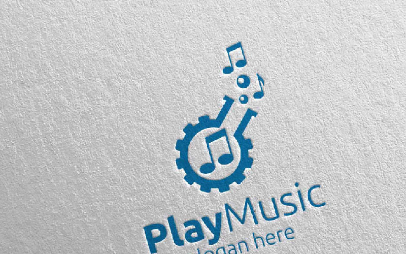 Download Шаблон логотипа "Abstract Music  with Note and Play Concept 12 Logo Template" / Abstract Music  with Note and Play Concept 12 Logo Template - Шаблон логотипа на тему графика music logo karaoke melody movie multimedia record voice singer note sound song play wave video volume audio vector compose disco