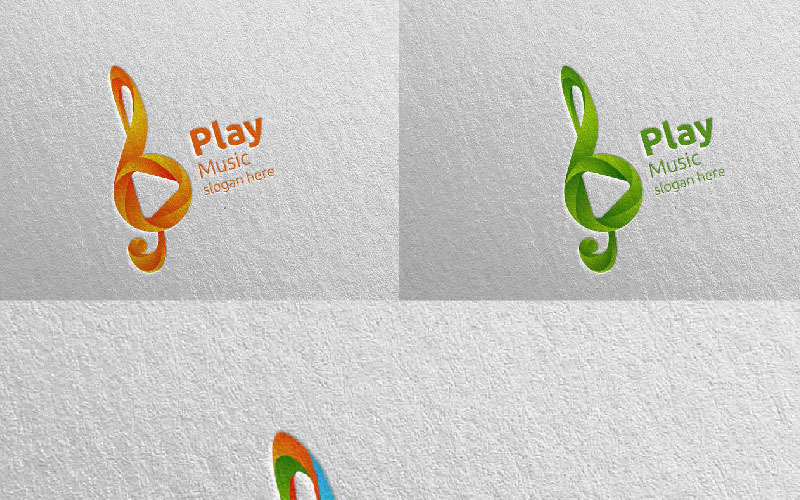 Download Шаблон логотипа "Abstract Music with Note and Play Concept 14 Logo Template" / Abstract Music with Note and Play Concept 14 Logo Template - Шаблон логотипа на тему графика music logo karaoke melody movie multimedia record voice singer note sound song play wave video volume audio vector composeundefined disco