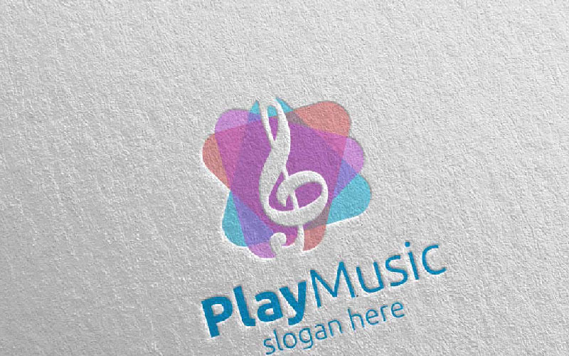 Download Шаблон логотипа "Abstract Music with Note and Play Concept 16 Logo Template" / Abstract Music with Note and Play Concept 16 Logo Template - Шаблон логотипа на тему графика music logo karaoke melody movie multimedia record voice singer note sound song play wave video volume audio vector composeundefined