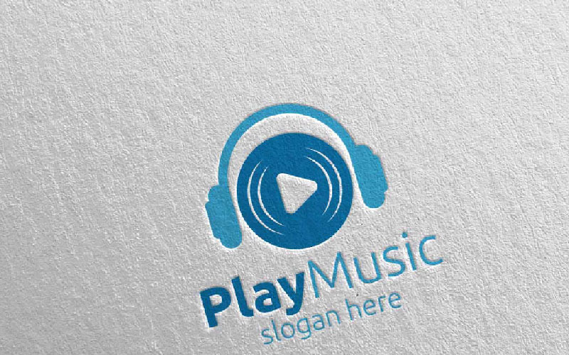 Abstract Music with Note and Play Concept 18 Logo Template