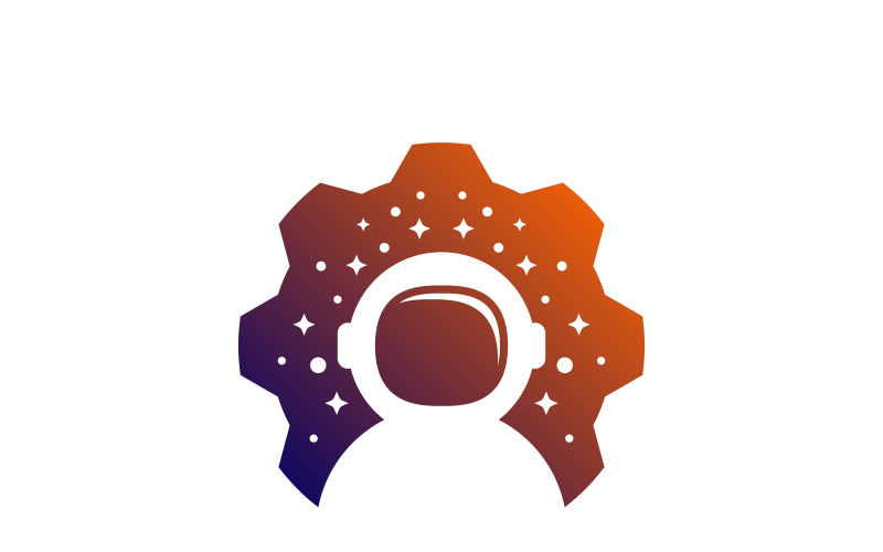 Download Шаблон логотипа "Astronaut Logo Template" / Astronaut Logo Template - Шаблон логотипа на тему графика logo astronaut gear design concept simple branding idea modern
