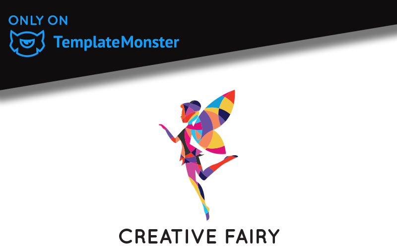 Download Шаблон логотипа "Creative Fairy Logo Template" / Creative Fairy Logo Template - Шаблон логотипа на тему графика logo creative art mosaic girl fairy women colors color parts beauty nature