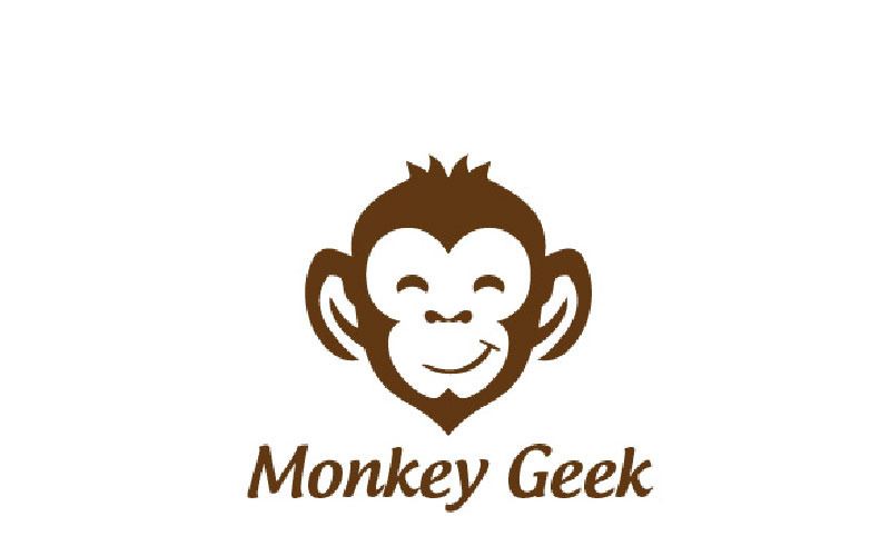 Download Шаблон логотипа "Monkey Geek Logo Template" / Monkey Geek Logo Template - Шаблон логотипа на тему графика monkey face smile geek animals logo ape character children chimp chimpanzee creative studio sign simple unique vector design fun cute
