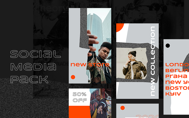 Шаблон для социальных сетей Streetwear Instagram Pack