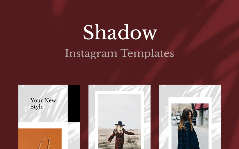 Download Шаблон для соцсетей "Shadow Instagram Templates for Social Media" / Shadow Instagram Templates for Social Media - Шаблон для соцсетей на тему графика fashion store feminine templates texture shadow trendy gray vintage promotion instagram stories facebook posts psd style modern