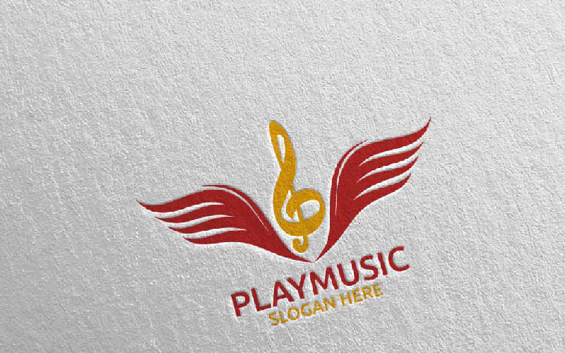 Download Шаблон логотипа "Wing Music with Note and Play Concept 22 Logo Template" / Wing Music with Note and Play Concept 22 Logo Template - Шаблон логотипа на тему графика wing music logo karaoke melody movie multimedia record voice singer note sound song play wave video volume audio vector