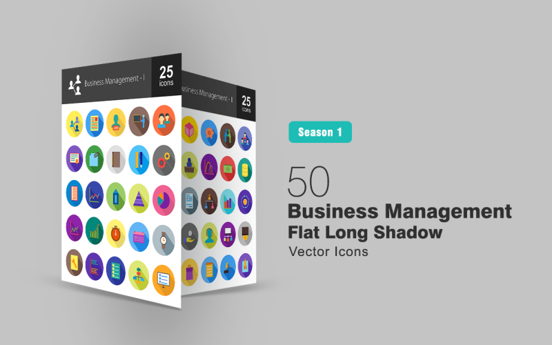 Download Набор иконок "50 Business Management Flat Long Shadow Icon Set" / 50 Business Management Flat Long Shadow Icon Set - Набор иконок на тему графика business icon management user job opening settings graph timer cash tasks flowchart client connected team payment launch configurations employees iconbunny