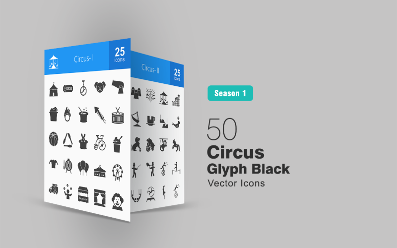 Download Набор иконок "50 Circus Glyph Icon Set" / 50 Circus Glyph Icon Set - Набор иконок на тему графика circus,icon,tent,clown,popcorn,fire,hoop,magic,drums,rabbit,bicycle,icecream,dartboard,ferris,wheel,juggling,tuck,shop,castle,ghost