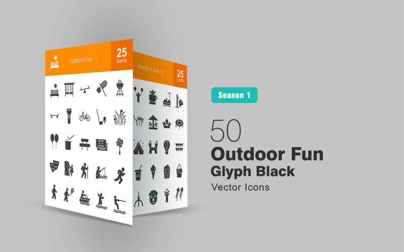 Download Набор иконок "50 Outdoor Fun Glyph Icon Set" / 50 Outdoor Fun Glyph Icon Set - Набор иконок на тему графика bench icon swings cooking skate cycle golfing fireworks magic tricks game theater trekking fishing running walking boating surfing child iconbunny