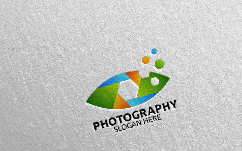Modello di logo della fotografia 32 della fotocamera dell'occhio