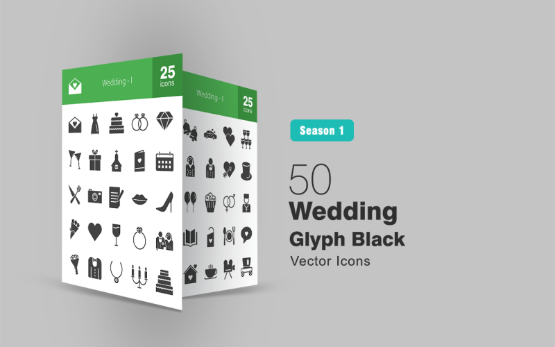 Download Набор иконок "50 Wedding Glyph Icon Set" / 50 Wedding Glyph Icon Set - Набор иконок на тему графика wedding icon bride groom cake rings invitation calendar date flowers drinks necklace music coffee dinner heels heart bells iconbunny flat