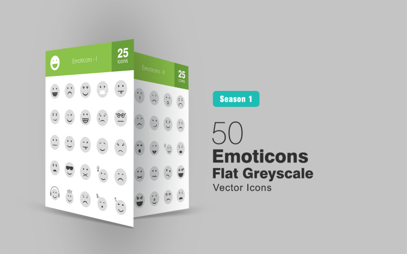 Download Набор иконок "50 Emoticons Flat Greyscale Icon Set" / 50 Emoticons Flat Greyscale Icon Set - Набор иконок на тему графика smiley icon smile laughing sad sleeping angry tongue face winking crying nerd grinning amused confused love not talking annoyed cool
