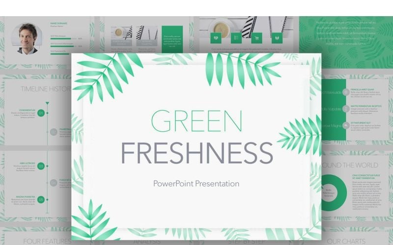 Modelo de PowerPoint de frescura verde