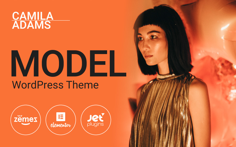 卡米拉·亚当斯（Camila Adams）-生动且反应灵敏的男模网站WordPress主题