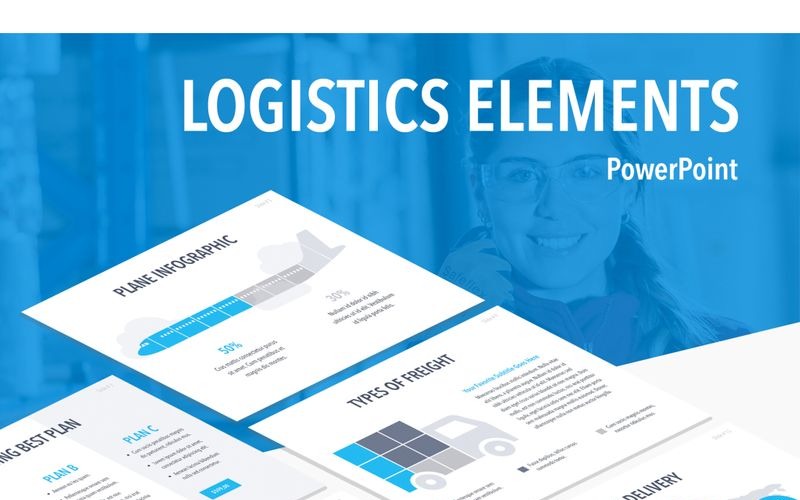 Modèle PowerPoint d'éléments logistiques