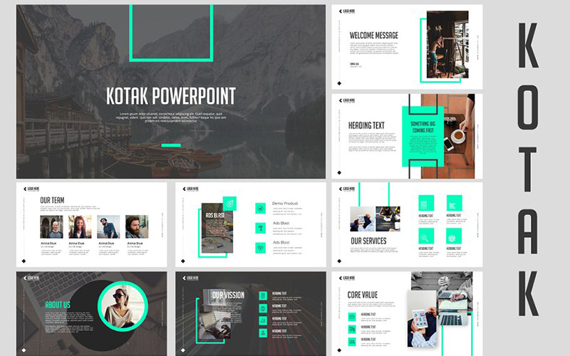 Modelo Kotak Clean PowerPoint