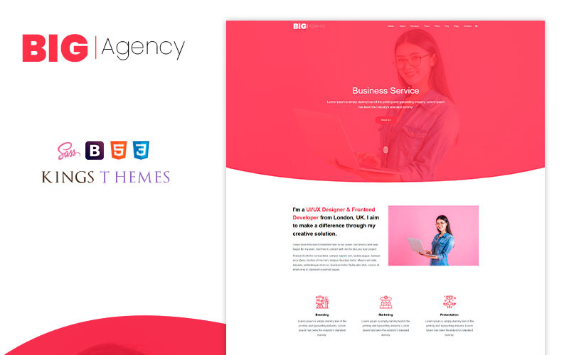 Big Agency - One Landing Page Template