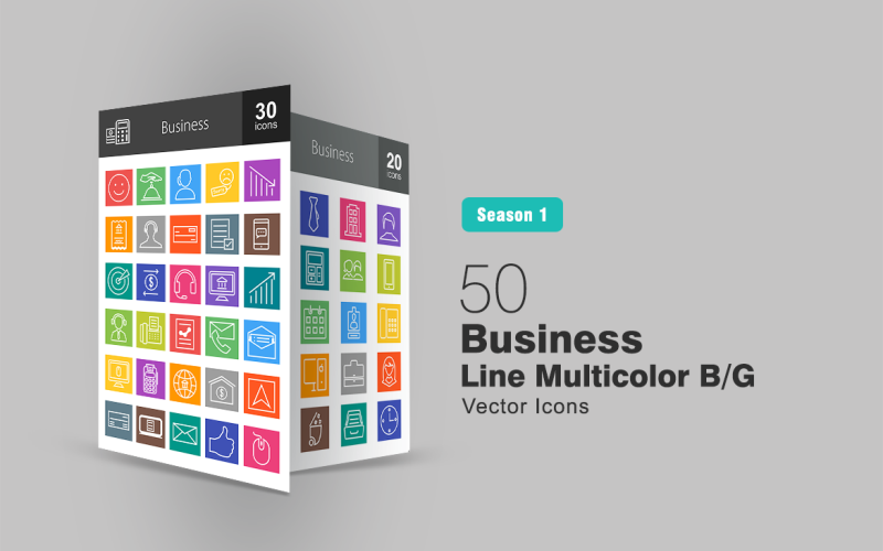 Download Набор иконок "50 Business & Finance Line Multicolor B/G Icon Set" / 50 Business & Finance Line Multicolor B/G Icon Set - Набор иконок на тему графика account,icon,address,book,business,finance,customer,contacts,dealing,transaction,calendar,computer,calculation,support,economy,tag,internet,banking,clock,office