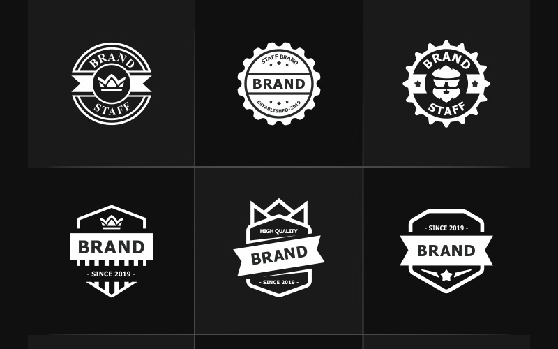 Download Шаблон логотипа "Modern Badge Pack Logo Template" / Modern Badge Pack Logo Template - Шаблон логотипа на тему графика agency bank brand logo calligraphic letter r classic security corporate crests decorative elegant emblem fashion finance business flourish furniture gothic