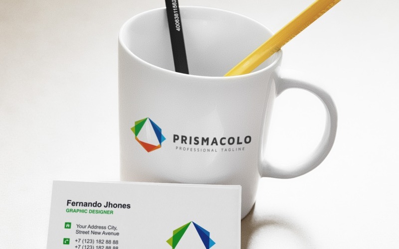 Download Шаблон логотипа "Prisma Colorful Logo Template" / Prisma Colorful Logo Template - Шаблон логотипа на тему графика a agency alphabet black blue colorful consultant design diamond first gaming green letter logo marketing name polygon print ready prisma