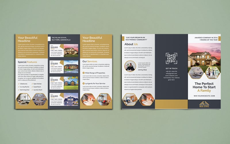 Real Estate Trifold Brochure - Corporate Identity Template