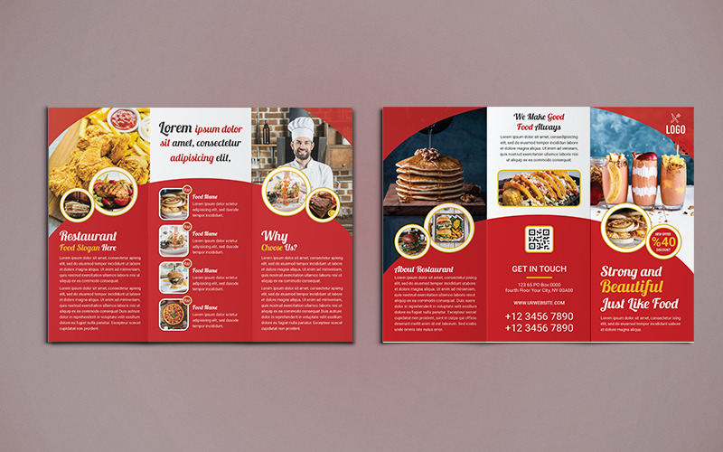 Download Фирменный стиль "Restaurant Trifold Brochure - Corporate Identity Template" / Restaurant Trifold Brochure - Corporate Identity Template - Фирменный стиль на тему графика brochure,trifold,tri-fold,trifoldbrochure,tri,brochuredesign,a4,a4brochure,print-ready,psd,template,professional,creative,restaurant,food,menu,fastfood,cafe,coffee,pizza