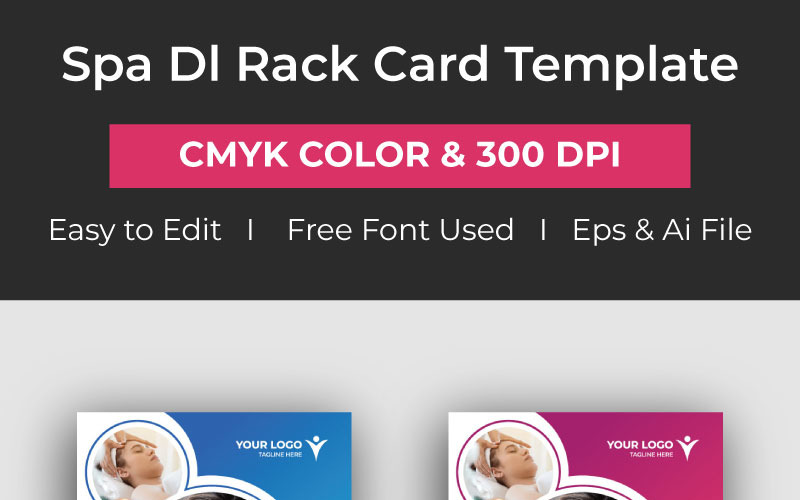 Download Фирменный стиль "Spa DL Rack Card - Corporate Identity Template" / Spa DL Rack Card - Corporate Identity Template - Фирменный стиль на тему графика spa rack card template dl flyer business salon beauty relux color design eps vector corporate brand offer fashion discount logo